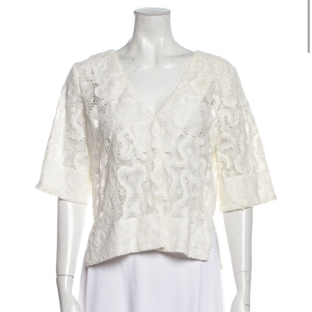 ALC Off-White Crochet Top